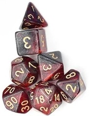 Set de 7 dados Galaxy - Negro y Rojo (AGA03)